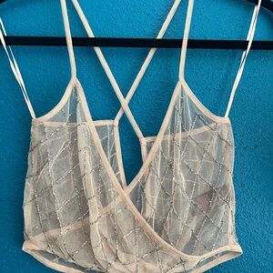 PEACE + LOVE diamond embelleshed crop top brand new with tags